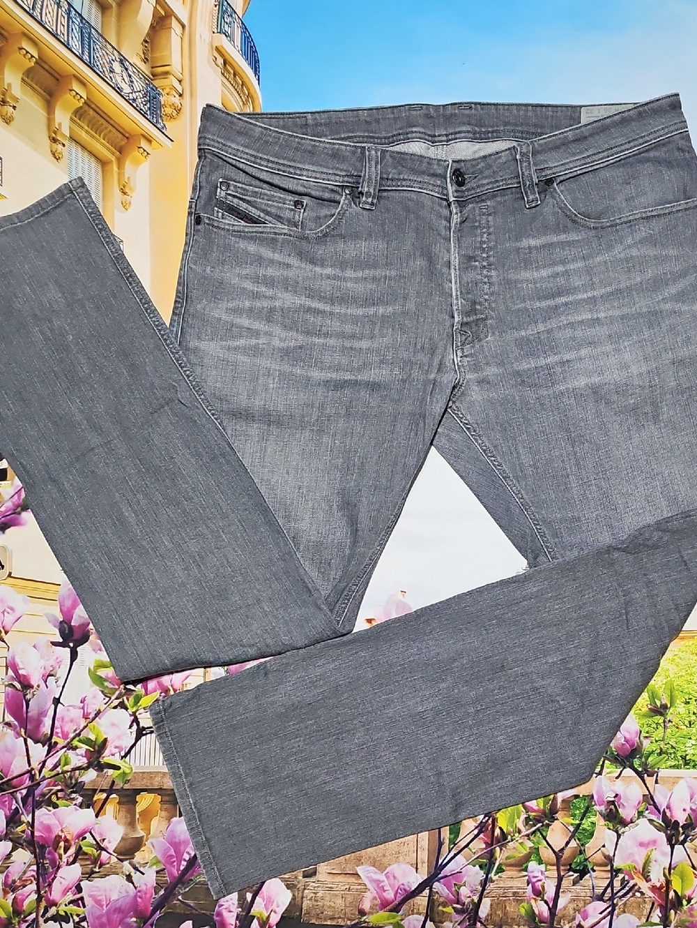 Diesel Safado Slim Straight Gray Jeans Size 36